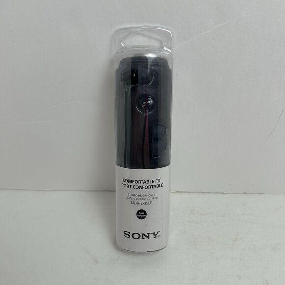 Sony MDR-EX15LPBZ In-Ear Wired Earbuds Headphones Black Comfortable Fit - Picture 1 of 2